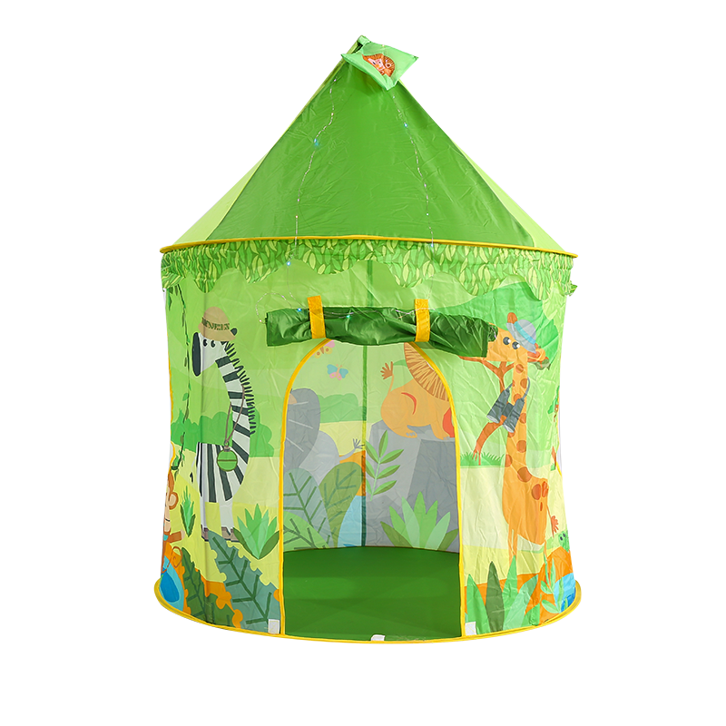 Green Forest-Themed Castle Play Tent