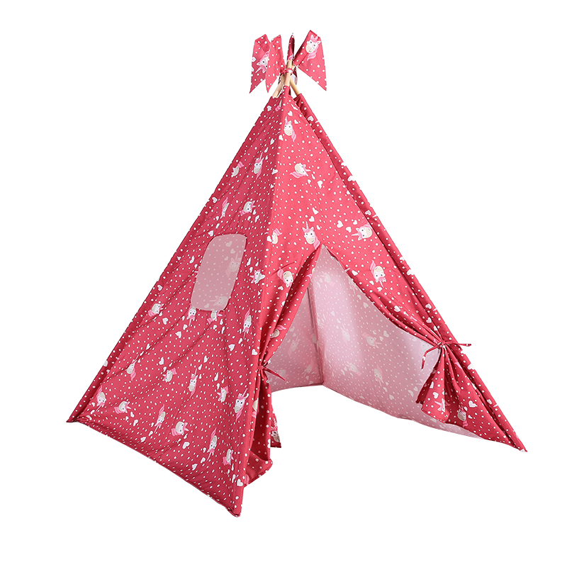 Cotton Canvas Comfortable And Durable Unicorn-Themed Cone A-Frame Tent