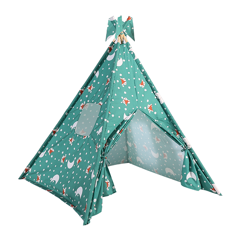 Unique Pine Pole Children Fox-Themed Teepee